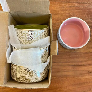 Ana  Davis Lola Shimmer Ceramic Tidbit Serving Bowls 8oz Set of 4 Bright Color